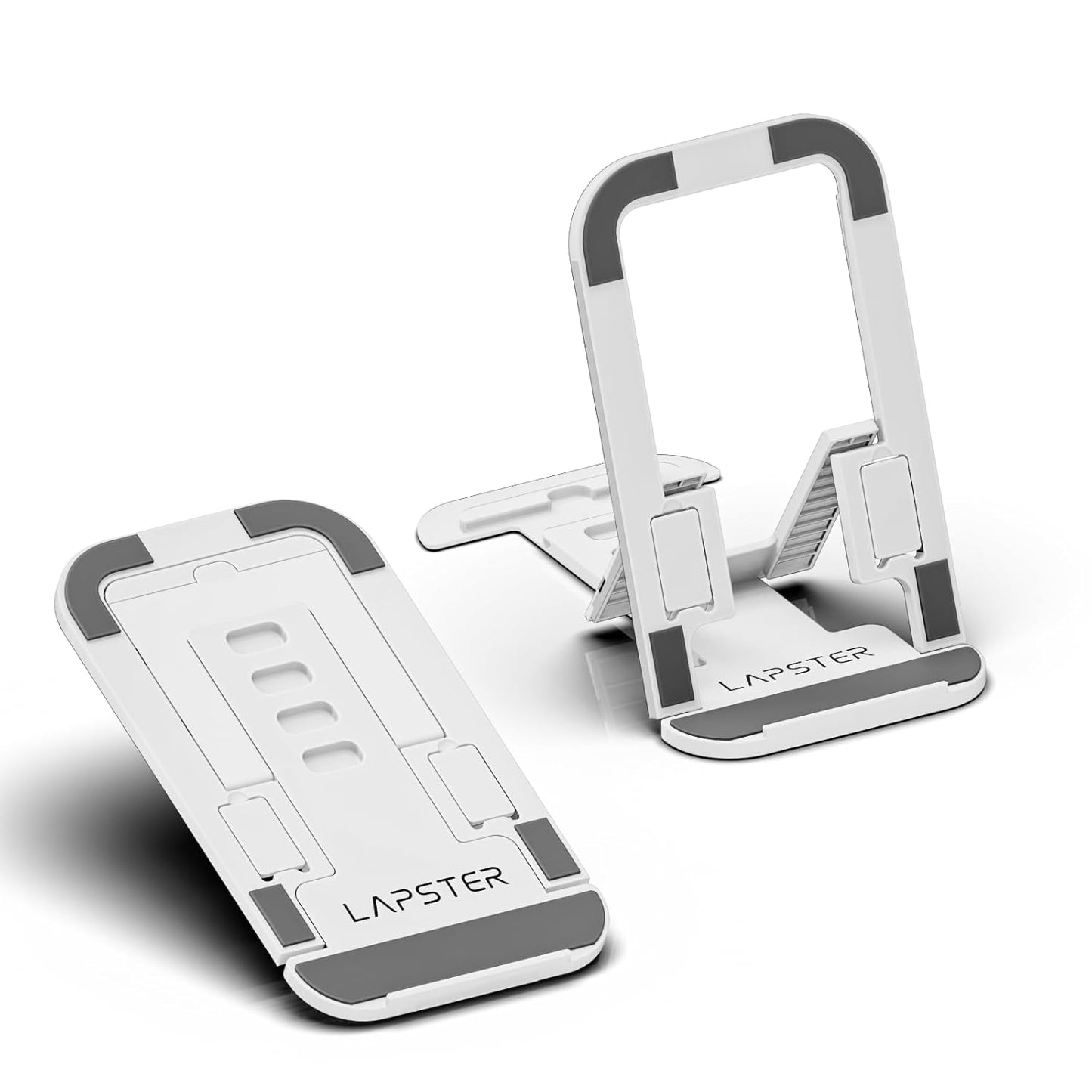 Lapster Grey Desktop Foldable Mobile and Tablet Holder, Designed with ABS Material