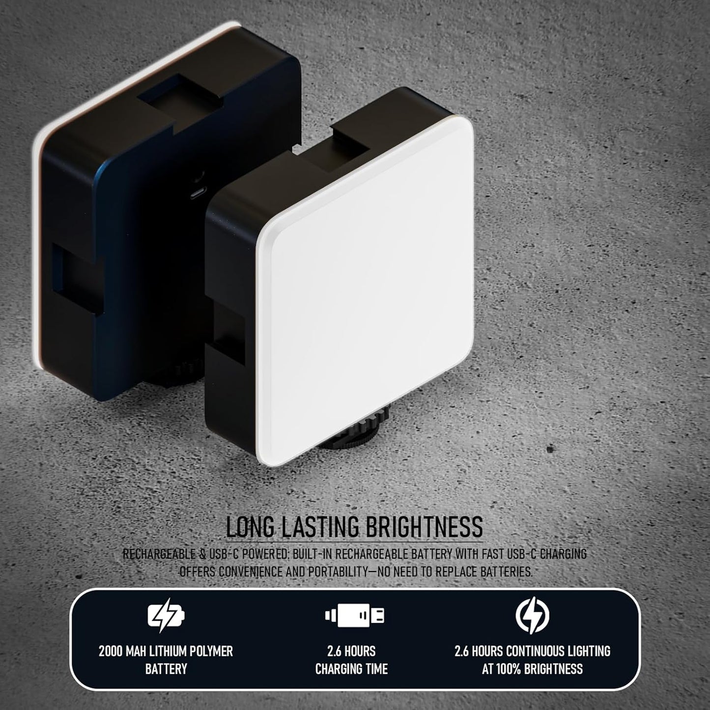 Lapster Luma core LED Video Light for Video Shoot Photography Lighting with Clip Dimmable and Rechargeable