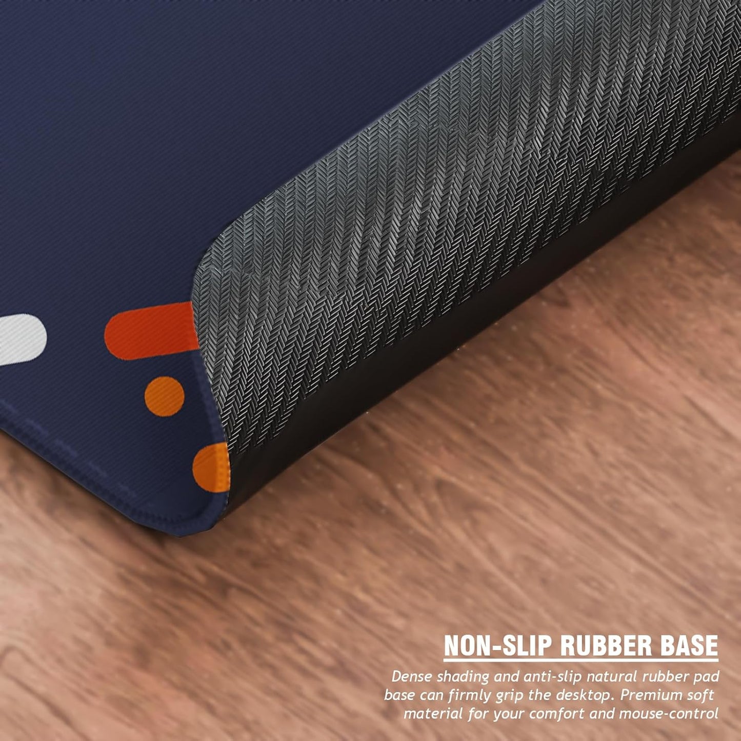Lapster Abstract Design Gaming Mouse pad, with Antifray Stitched Embroidery Edges(Navy Blue)