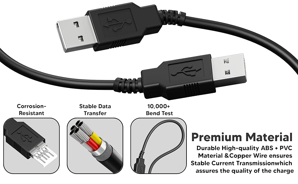 Lapster 1.5 mtr USB 2.0 Type A Male to USB A Male Cable for computer and laptop