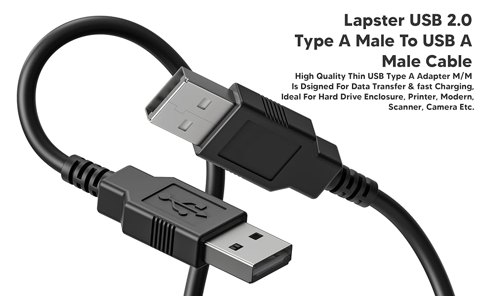Lapster 1.5 mtr USB 2.0 Type A Male to USB A Male Cable for computer and laptop