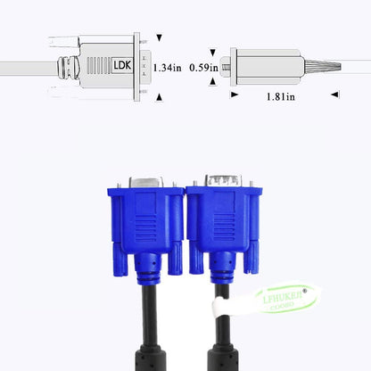 LAPSTER Quality Assured Male to Male VGA Cable 1.5 Meter