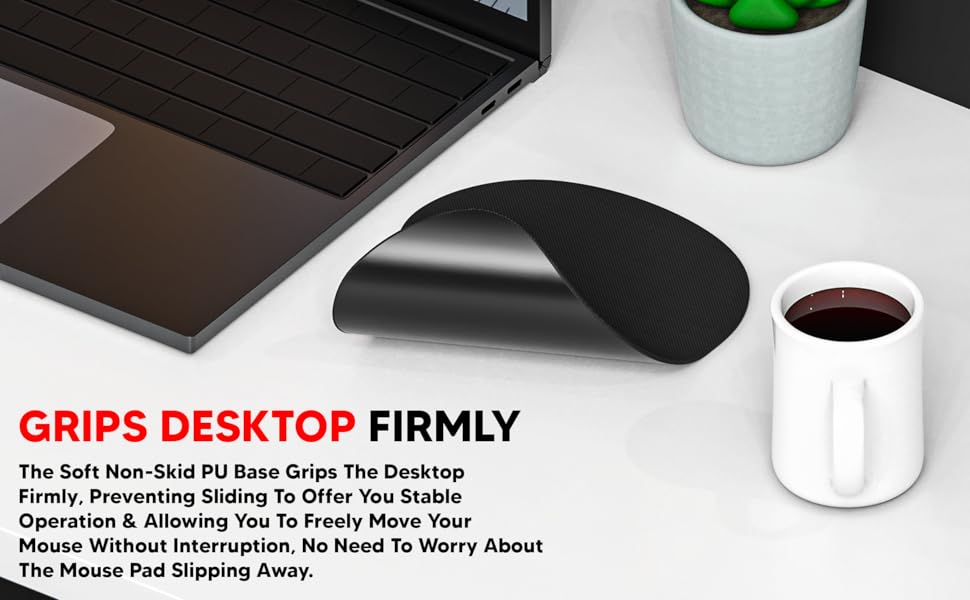 Lapster Gel Mouse pad with Wrist Rest with Lycra Cloth Nonslip for Laptop, Computer (Black)
