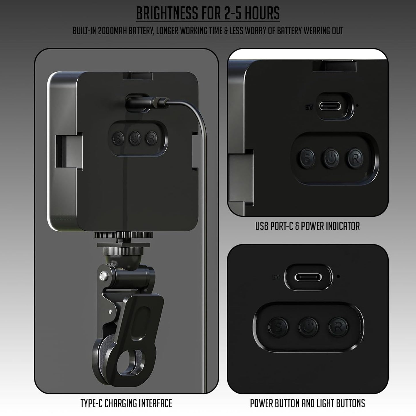 Lapster Luma sync RGB Light Video Light for Video Shoot Photography Lighting with Clip Dimmable and Rechargeable