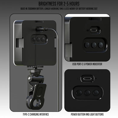 Lapster Luma sync RGB Light Video Light for Video Shoot Photography Lighting with Clip Dimmable and Rechargeable