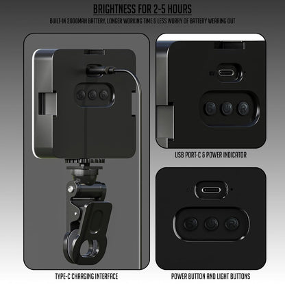 Lapster Luma sync RGB Light Video Light for Video Shoot Photography Lighting with Clip Dimmable and Rechargeable