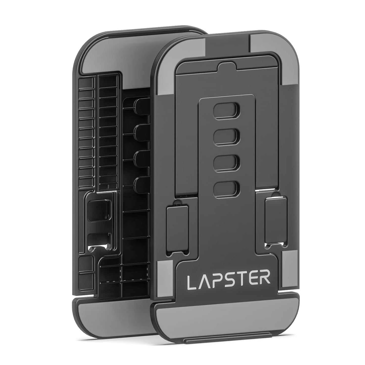 Lapster Black Desktop Foldable Mobile and Tablet Holder, Designed with ABS Material