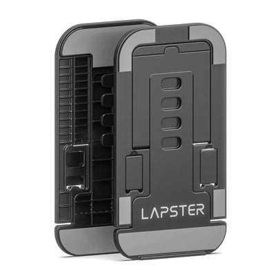 Lapster Black Desktop Foldable Mobile and Tablet Holder, Designed with ABS Material