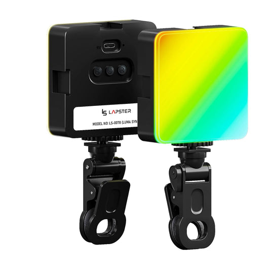 Lapster Luma sync RGB Light Video Light for Video Shoot Photography Lighting with Clip Dimmable and Rechargeable