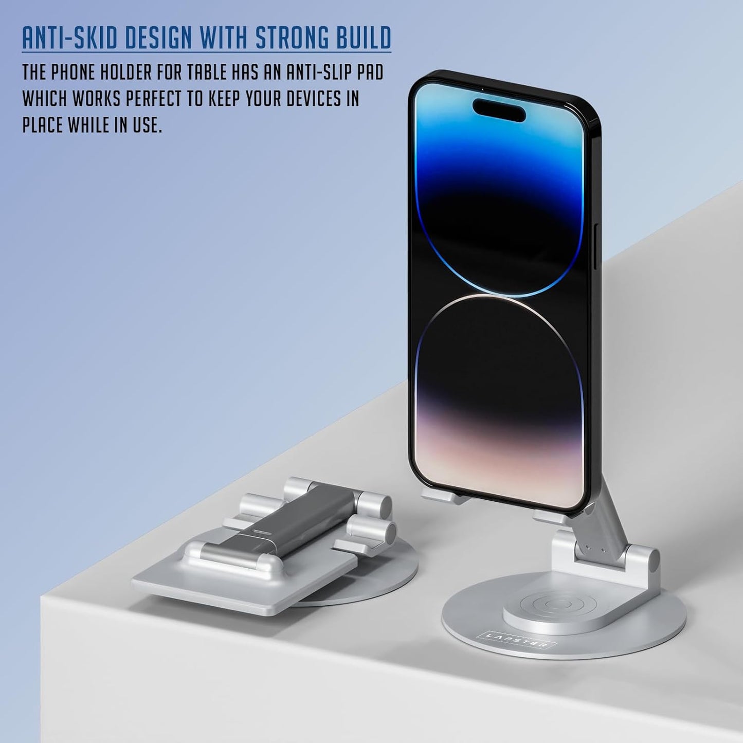 Lapster Holdex Prime Foldable Tablet Stand for Desk | 360¡ Rotating Adjustable Holder
