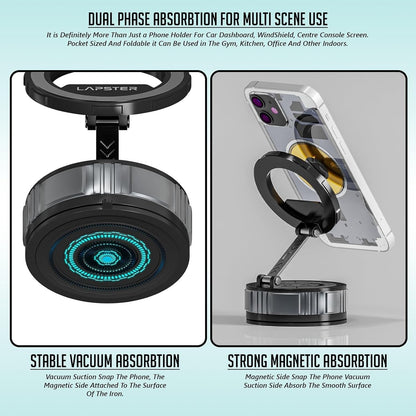Lapster Magneto M3 Magnetic Phone Holder with Vacuum Suction 360¡ Rotation Hands-Free Mobile Stand