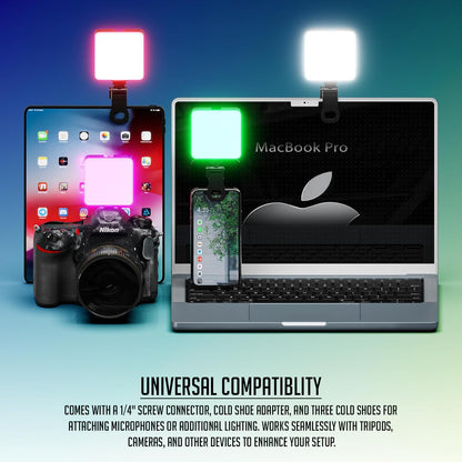 Lapster Luma sync RGB Light Video Light for Video Shoot Photography Lighting with Clip Dimmable and Rechargeable