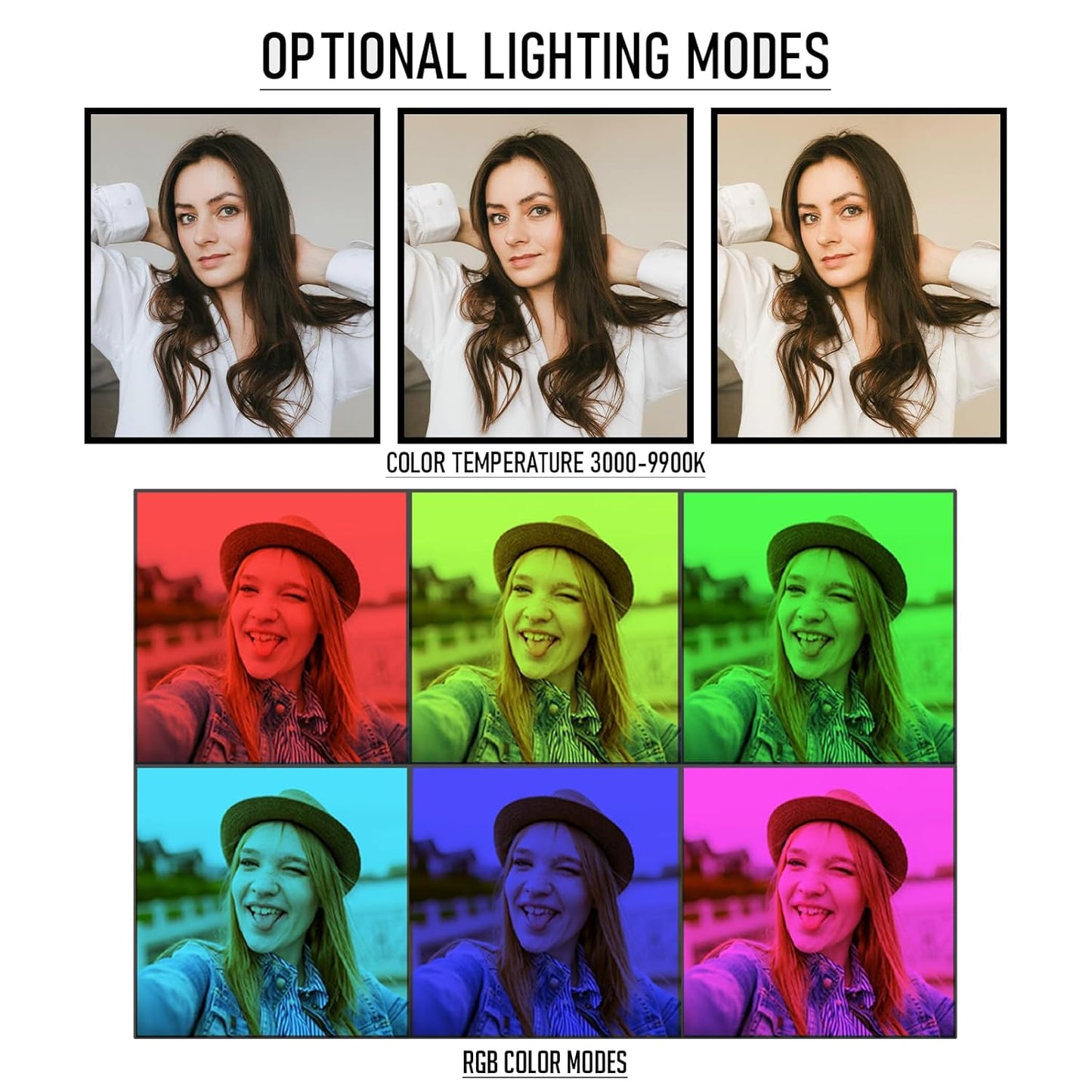Lapster Luma sync RGB Light Video Light for Video Shoot Photography Lighting with Clip Dimmable and Rechargeable