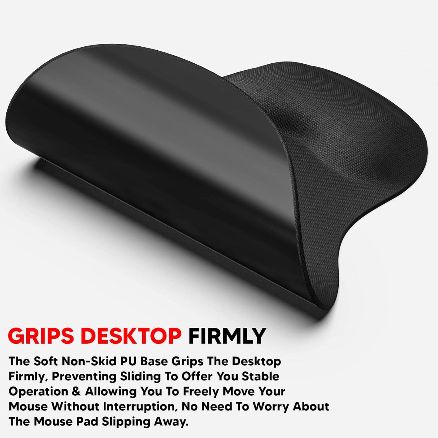 Lapster Gel Mouse pad with Wrist Rest with Lycra Cloth Nonslip for Laptop, Computer (Black)