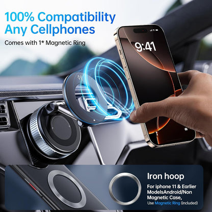 Lapster Magneto M2 Magnetic Phone Holder with Vacuum Suction 360¡ Rotation | Universal Car Mount for Dashboard