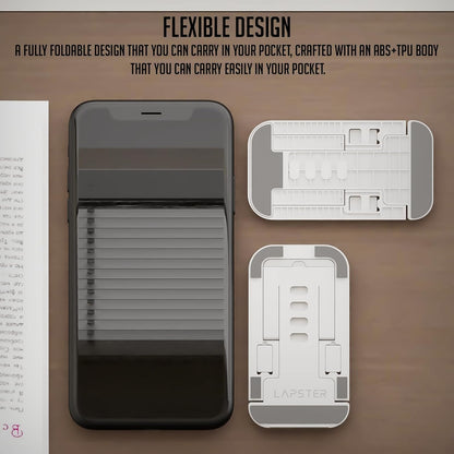 Lapster Grey Desktop Foldable Mobile and Tablet Holder, Designed with ABS Material