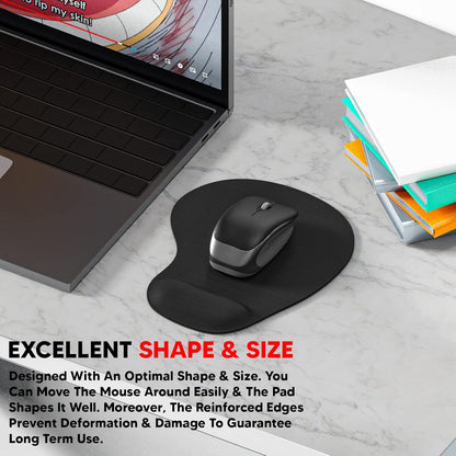 Lapster Gel Mouse pad with Wrist Rest with Lycra Cloth Nonslip for Laptop, Computer (Black)