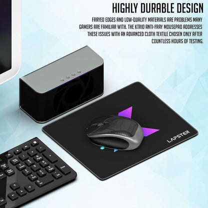 Lapster X Design Gaming Mouse pad, Non-Slip Rubber Base, with Antifray Stitched Embroidery Edges