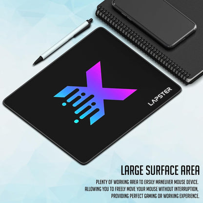 Lapster X Design Gaming Mouse pad, Non-Slip Rubber Base, with Antifray Stitched Embroidery Edges