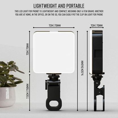 Lapster Luma core LED Video Light for Video Shoot Photography Lighting with Clip Dimmable and Rechargeable