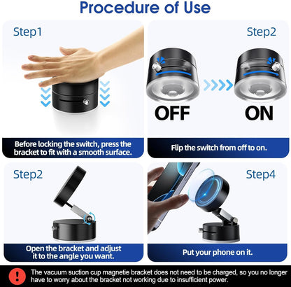 Lapster Magneto M1  Magnetic Phone Holder with Vacuum Suction 360¡ rotation Hands-Free Mobile Stand