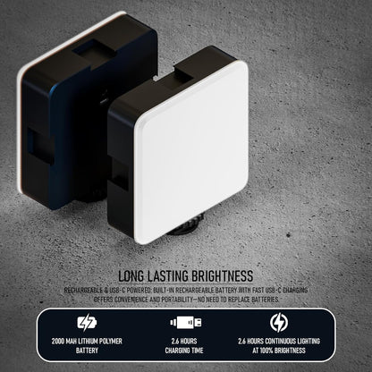 Lapster Luma core LED Video Light for Video Shoot Photography Lighting with Clip Dimmable and Rechargeable
