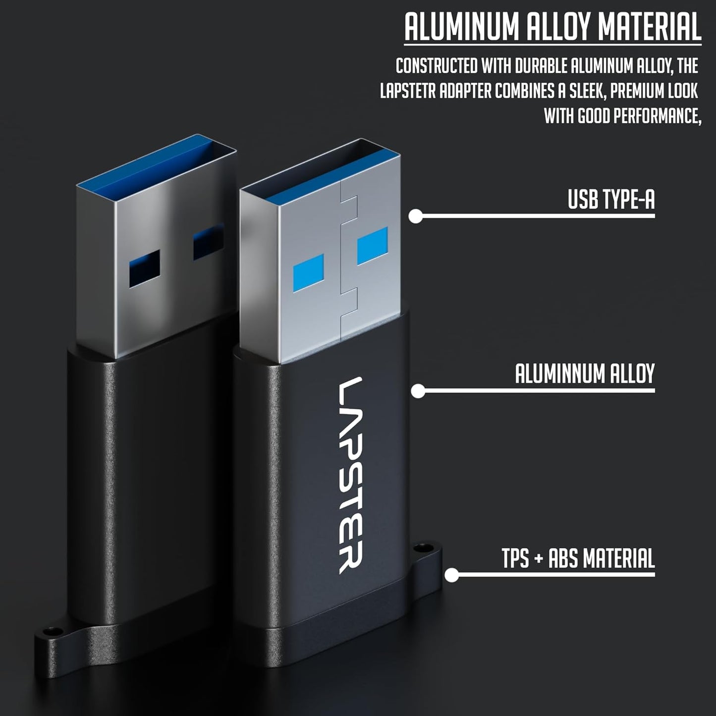 Lapster Plugx1 USB 3.0 Type C Female to USB Male OTG Adapter