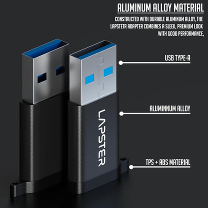 Lapster Plugx1 USB 3.0 Type C Female to USB Male OTG Adapter