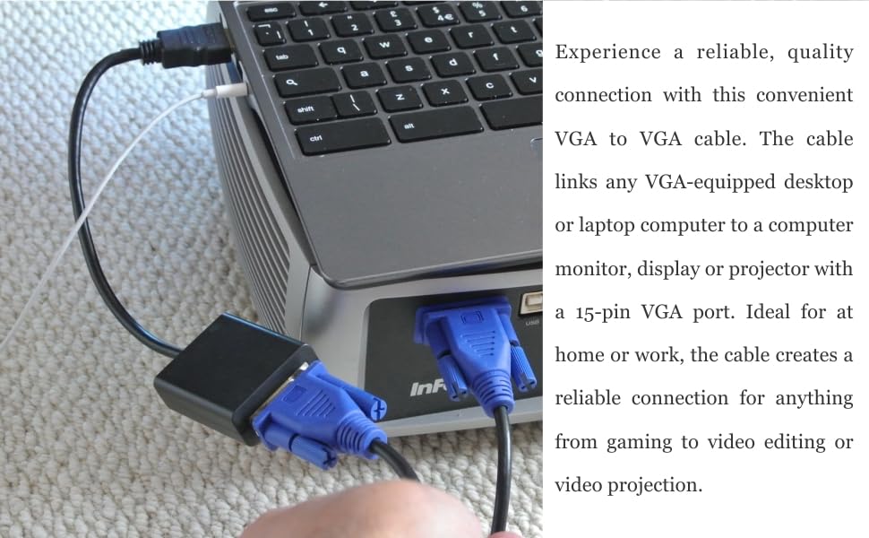 LAPSTER Quality Assured Male to Male VGA Cable 1.5 Meter