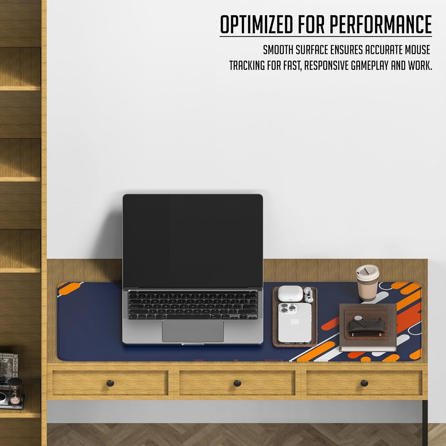 Lapster Astronuat Desk mat Mouse mat Non-Slip Rubber Base|Keyboard and Mouse pad (Navy Blue)