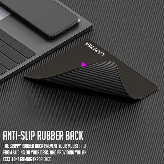 Lapster X Design Gaming Mouse pad, Non-Slip Rubber Base, with Antifray Stitched Embroidery Edges