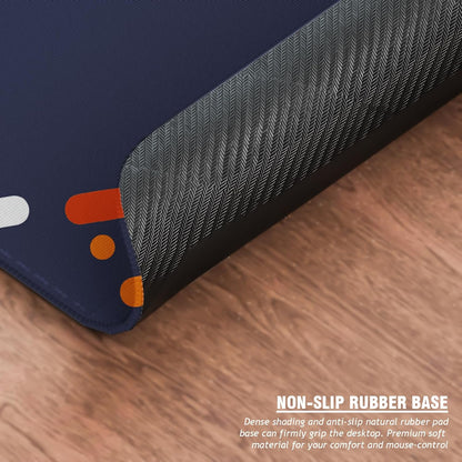 Lapster Abstract Design Gaming Mouse pad, with Antifray Stitched Embroidery Edges(Navy Blue)