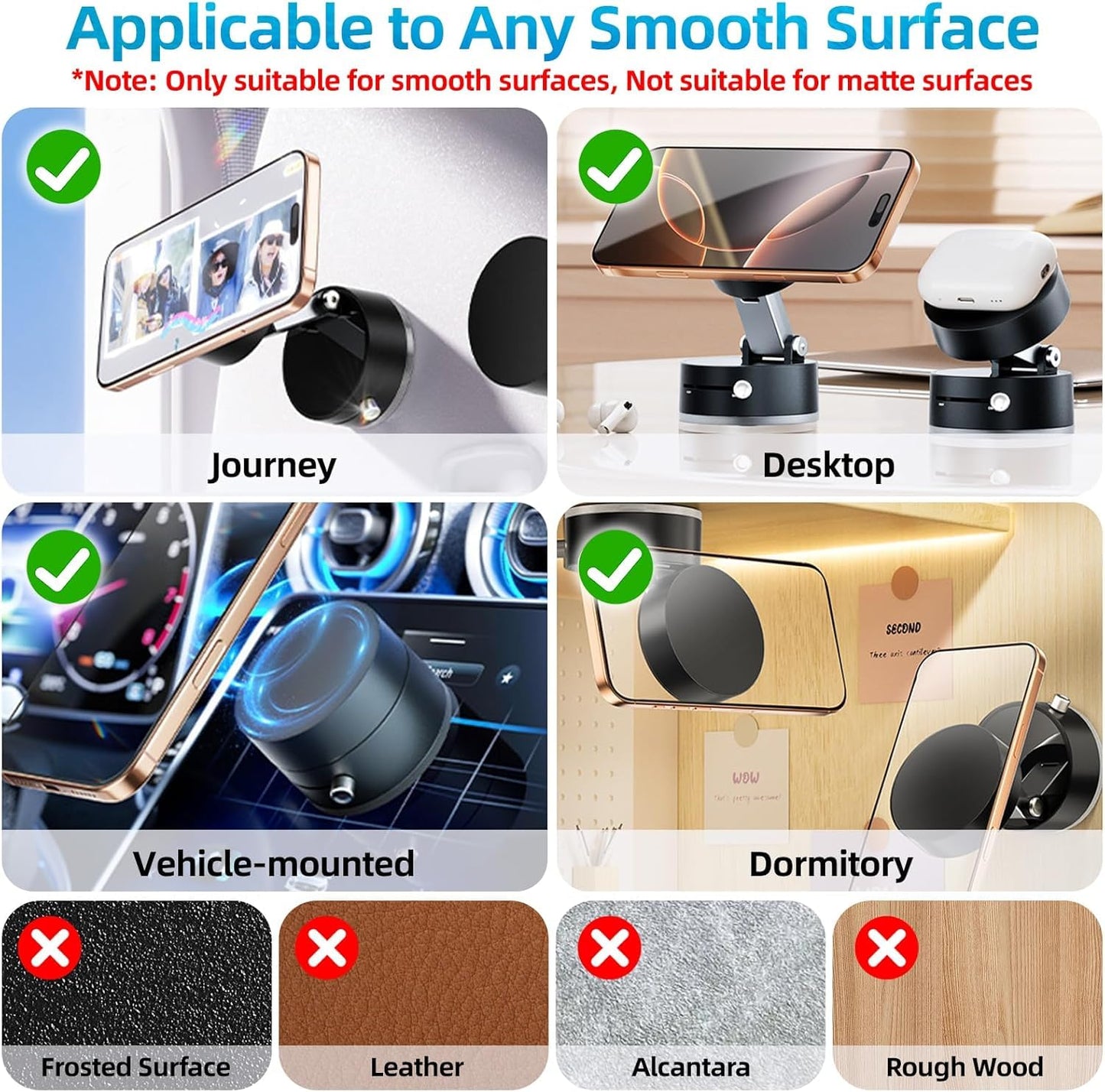 Lapster Magneto M1  Magnetic Phone Holder with Vacuum Suction 360¡ rotation Hands-Free Mobile Stand