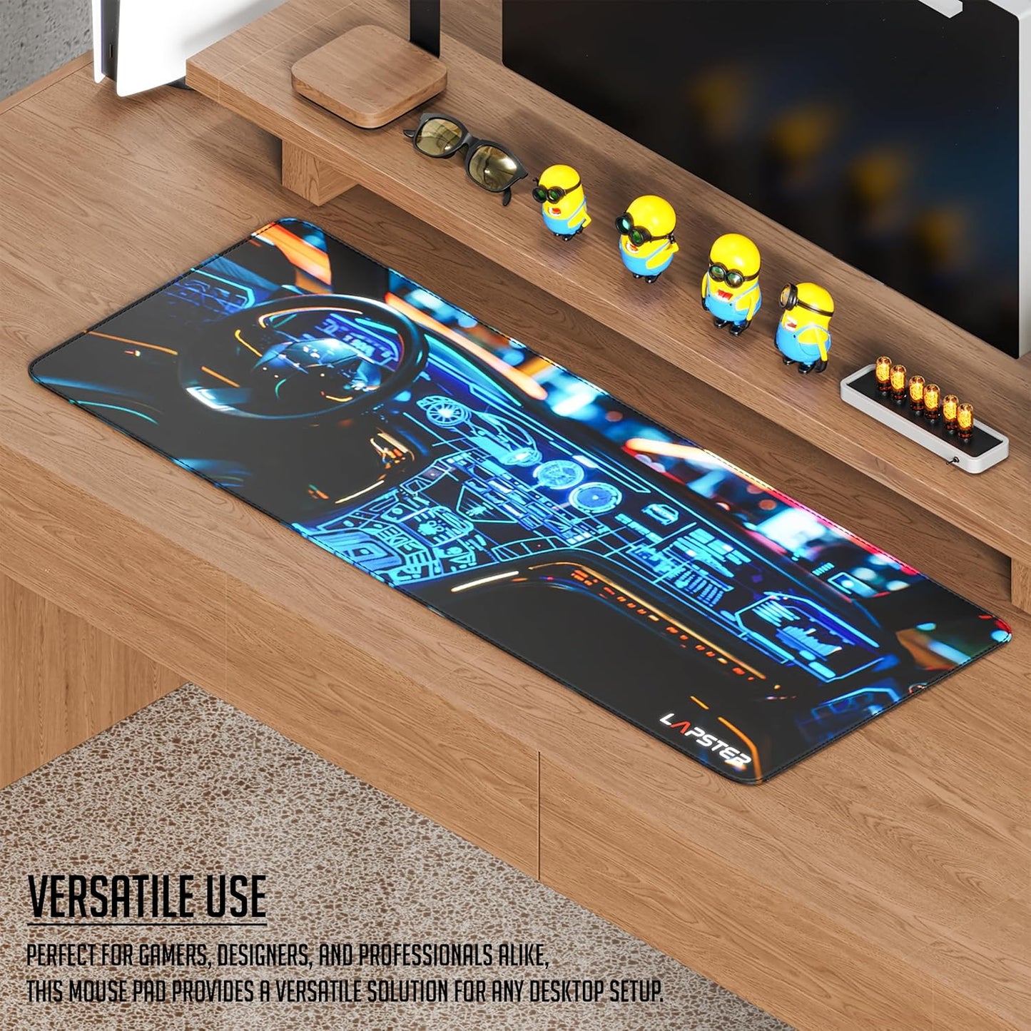 Lapster Astronuat Desk mat Mouse mat Non-Slip Rubber Base|Keyboard and Mouse pad (Dashboard)