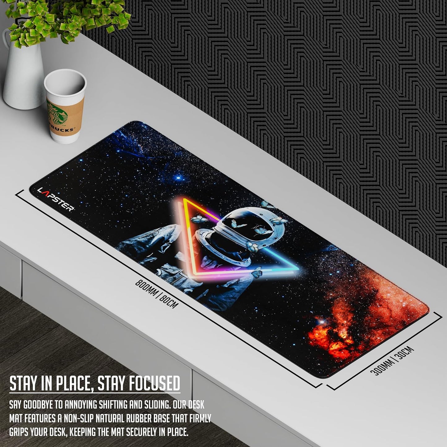 Lapster Astronuat Desk mat Mouse mat Non-Slip Rubber Base|Keyboard and Mouse pad(astronuat)