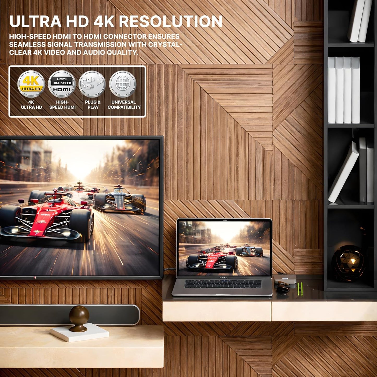 Lapster Lync hdmi cable 1.5 meter Compatible with Smart HDTV, Laptop, Monitor, Projector