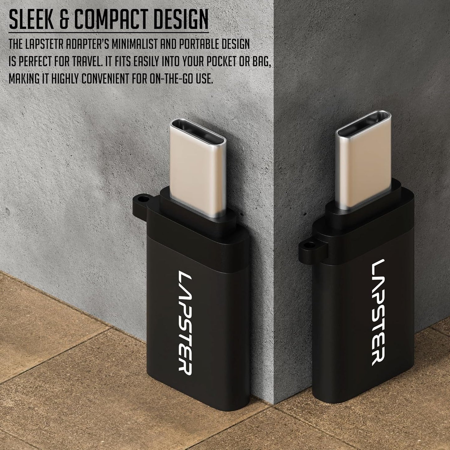 LAPSTER Quality Assured Plugx2 USB 3.0 to Type C OTG Adaptor,10Gbps High Speed Data Transfer