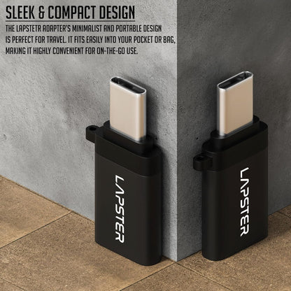 LAPSTER Quality Assured Plugx2 USB 3.0 to Type C OTG Adaptor,10Gbps High Speed Data Transfer