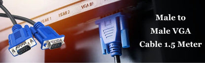 LAPSTER Quality Assured Male to Male VGA Cable 1.5 Meter